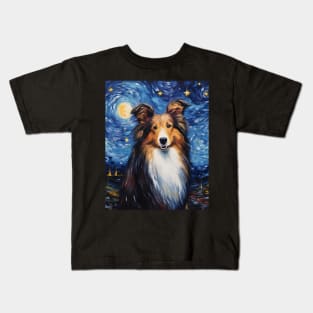 Sheltie Night Kids T-Shirt